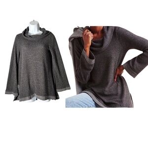 Maeve Anthropologie Tunic Sweater Womens Small Gray Risa Hacci Cowl‎ Neck Top